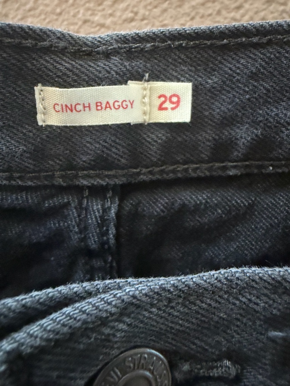 Levi's Women's Cinch Baggy Black Wide Leg Jeans - Picture 6 of 6
